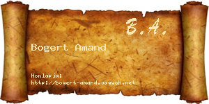 Bogert Amand névjegykártya
